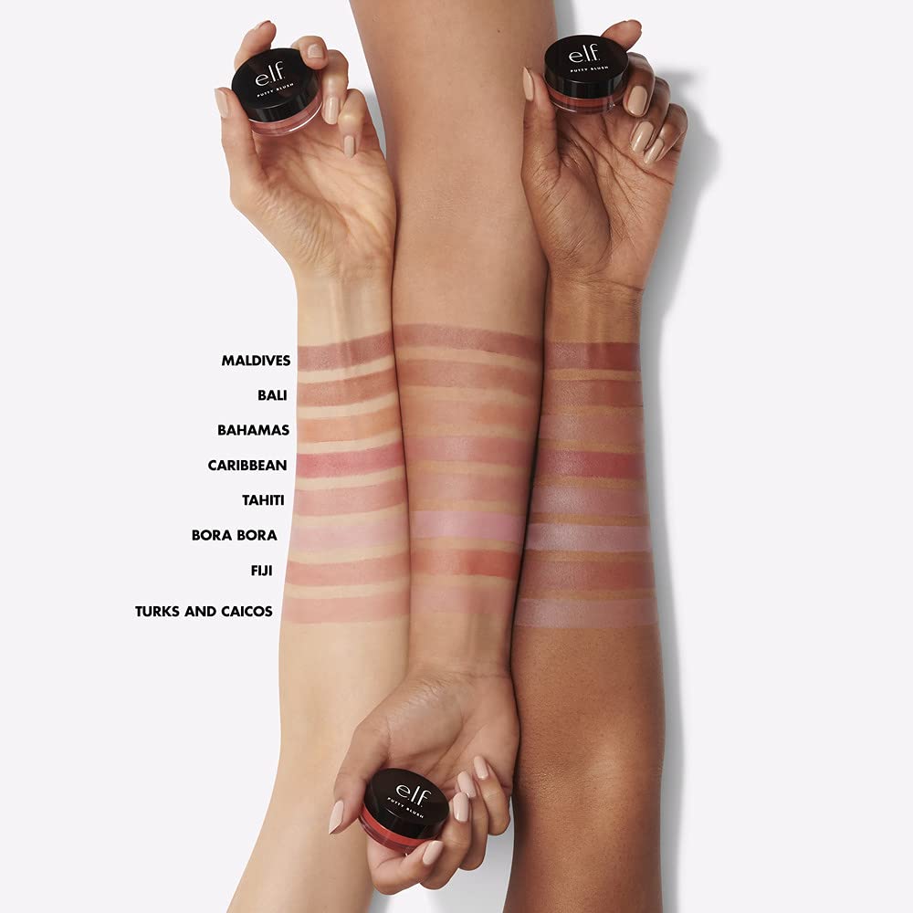 e.l.f. Putty Blush. Creamy & High-Pigment Formula For A Natural Glow. Delivers A Semi-Matte & Powder Finish. Vegan & Cruelty-Free. Fiji