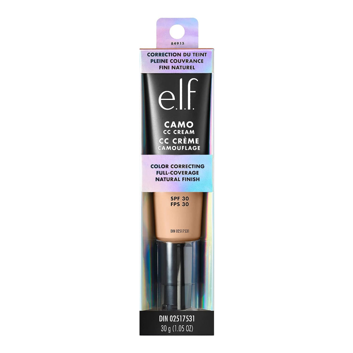 e.l.f. Camo CC Cream. Color Correcting Medium-To-Full Coverage Foundation with SPF 30. Light 210 N. 1.0 Oz (30g)