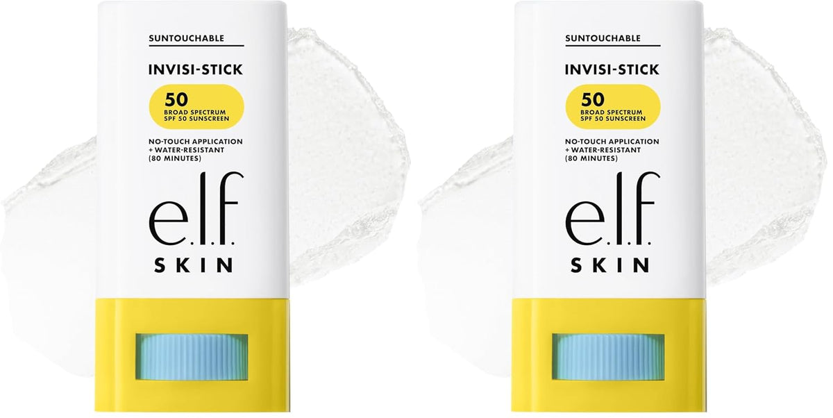 e.l.f. SKIN Suntouchable Invisi-Stick Face Sunscreen SPF 50. Clear. Lightweight with Sunflower Seed Oil. Vegan & Cruelty-Free