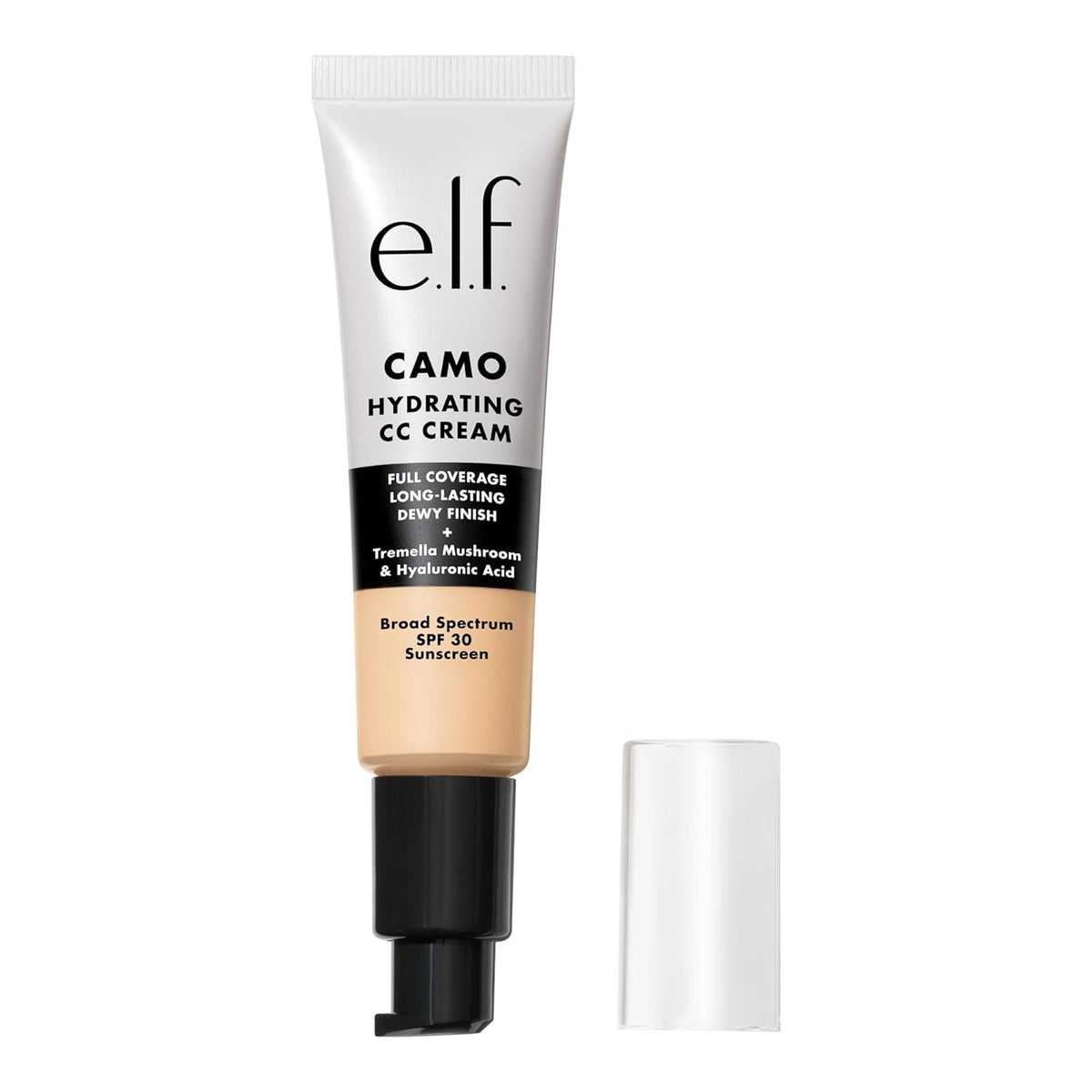 e.l.f. Hydrating Camo CC Cream. Fair 125 C | SPF 30. Color Correcting Full Coverage Foundation For A Dewy Finish. Vegan & Cruelty-Free