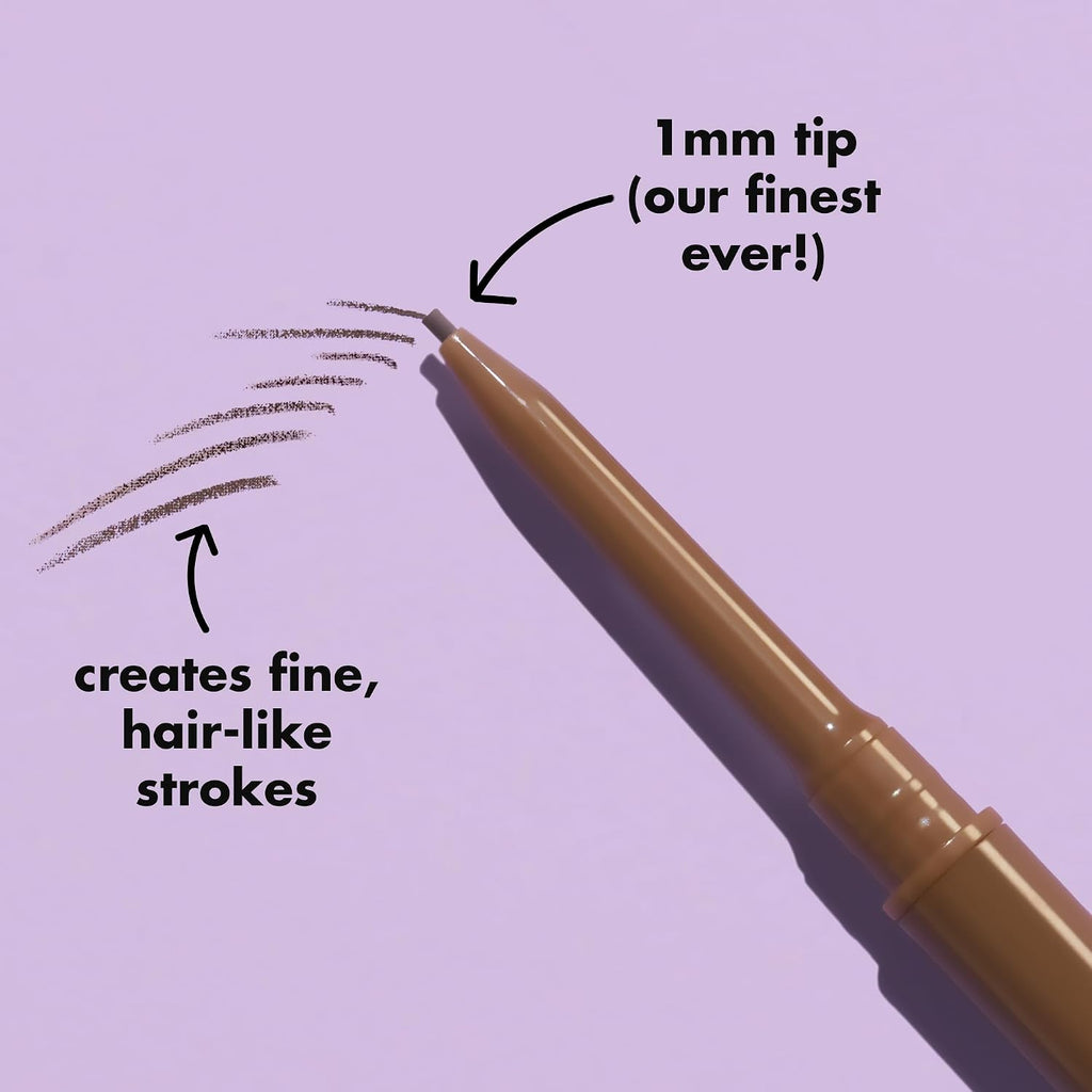 e.l.f. Micro-Fine Brow Pencil. Deep Brown | Waterproof Brow Color & Spoolie For Shaping Brows & Creating A Feathered Natural-Looking Finish. Vegan & Cruelty-Free