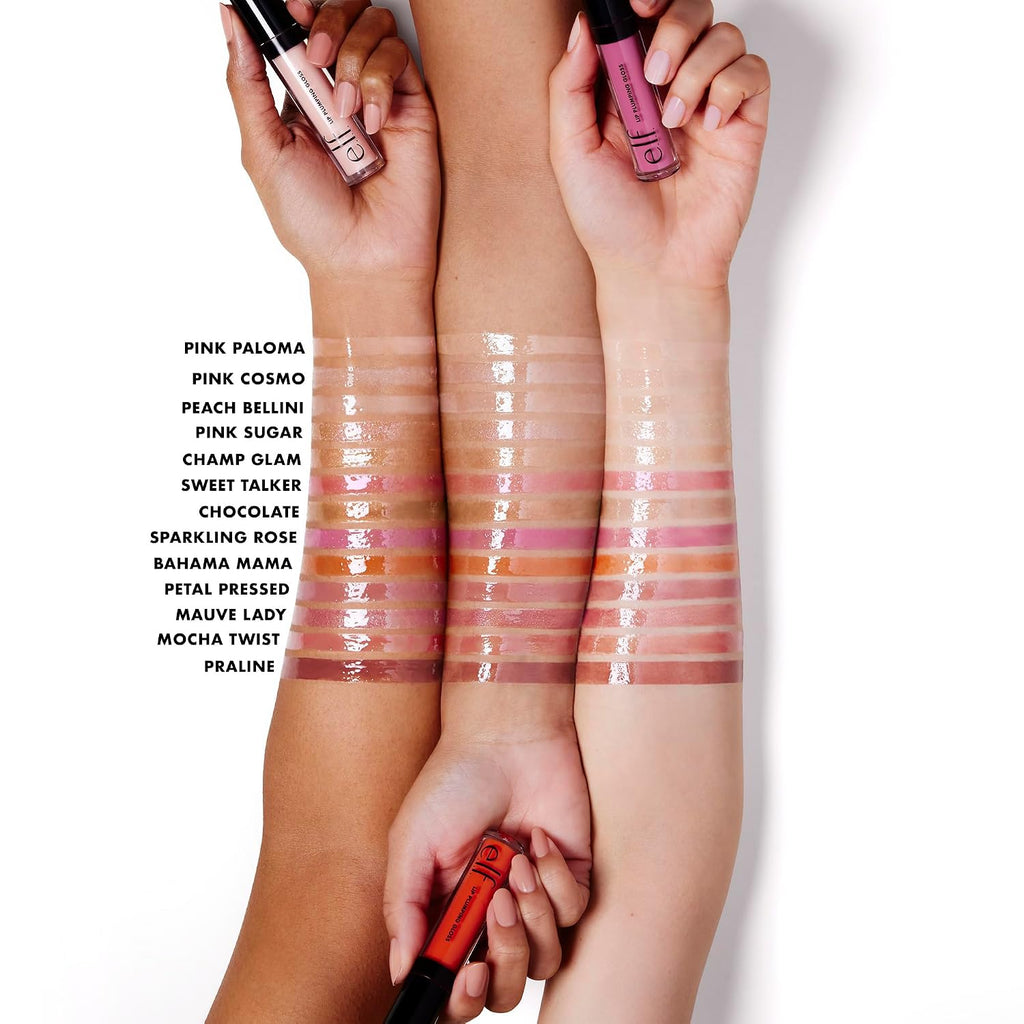 e.l.f. Lip Plumping Gloss. Chocolate Glaze | High-Shine Sheer Color. Hydrates & Creates Fuller Lips With Vitamin E. Vegan & Cruelty-Free. Chocolate Glaze. 0.09 Fl Oz