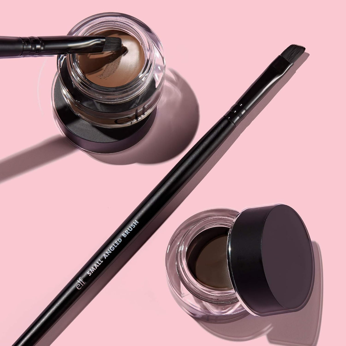e.l.f. Lock On Liner And Brow Cream Sculpts and Defines Eyebrows Medium Brown 0.19 Oz (5.5g)