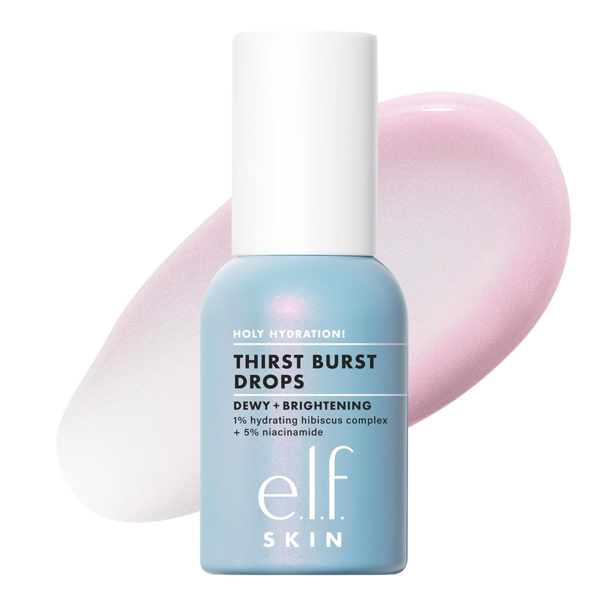 e.l.f. SKIN Holy Hydration! Thirst Burst Drops. Face Serum. 1 oz | 5% Niacinamide & Hyaluronic Acid for Radiant. Plump-Looking Skin. Non-Greasy Feel Serum & Primer. Vegan & Cruelty-Free