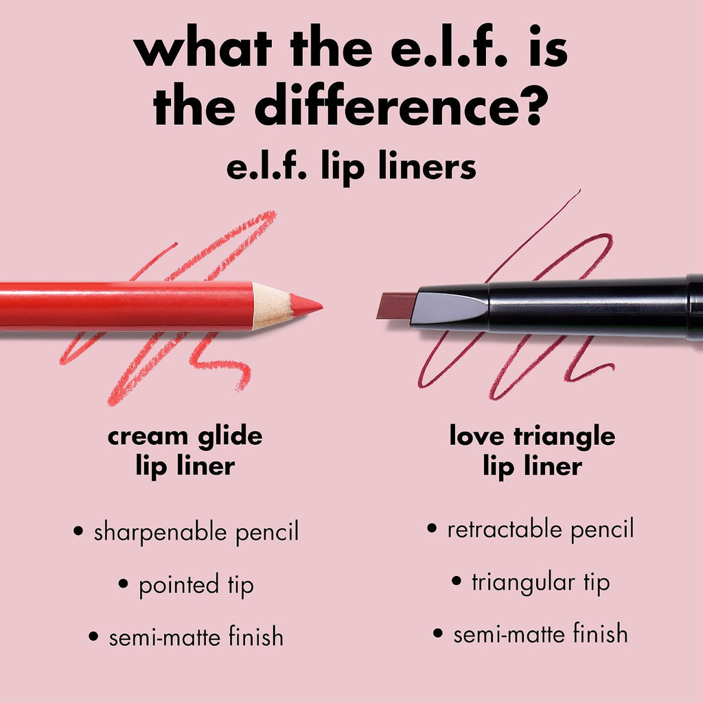 e.l.f. Cream Glide Lip Liner. Creamy High-Pigment. Mauve Aside | Semi-Matte Finish. Creamy Application. Smooth Glide Lip Pencil. Defines & Shapes. Vegan & Cruelty-Free