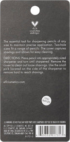 e.l.f.. Dual-Pencil Sharpener. Convenient. Essential Tool. Sharpens. Easy To Clean. Travel-Friendly. Compact. Includes Bonus Small Sharpener