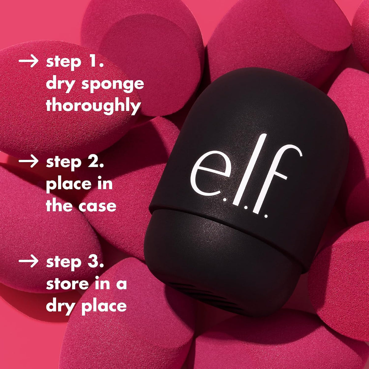 e.l.f. Safe Travels Sponge Case | On-The-Go. Breathable Beauty Sponge Protection From Dirt & Grime. Durable Silicon Holder. Vegan & Cruelty-Free