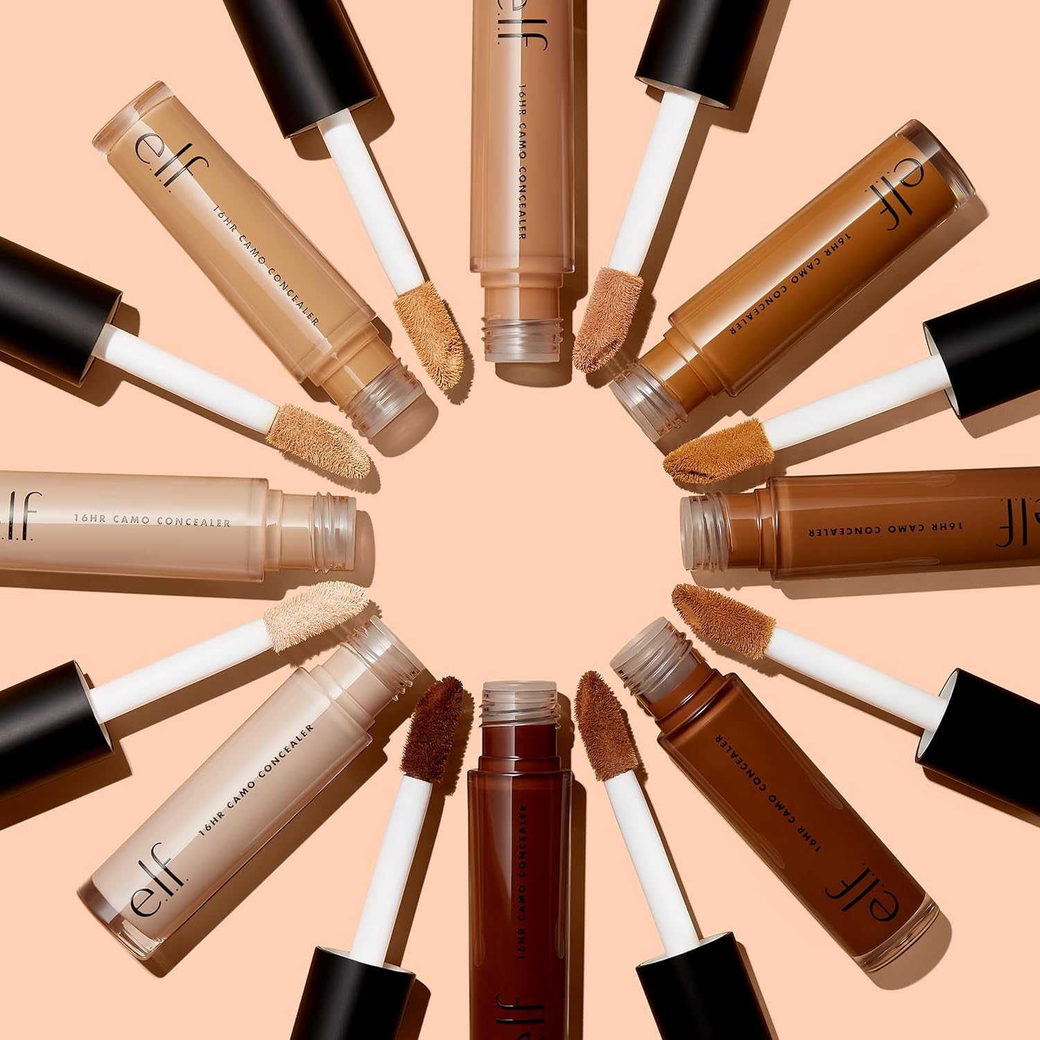 e.l.f. 16HR Camo Concealer. Full Coverage. Matte Finish Under-Eye & Blemish Corrector. Hydrating Formula. 16-Hour Crease-Resistant Wear. Fair Beige