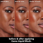 e.l.f. Camo Liquid Blush. Buildable & Blendable. Suave Mauve | Lightweight Liquid Formula. Long-Lasting Wear. High-Pigment Color. Smooth Application. Buildable. Vegan & Cruelty-Free